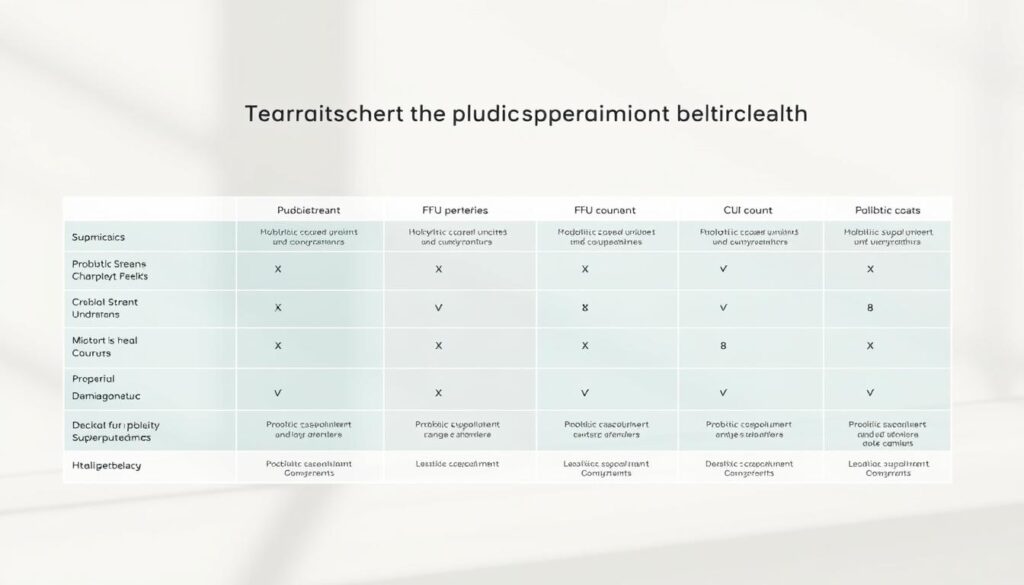 Top-rated probiotic healthy gut supplements comparison chart